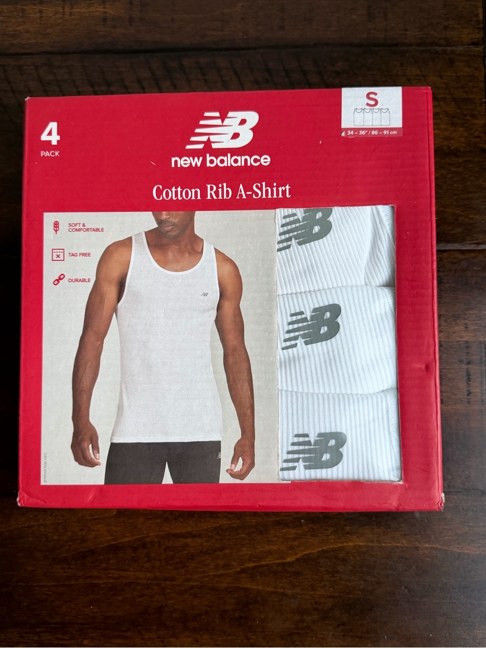 New Balance Men’s 4-Pack Cotton Ribbed Tank Tops White Size Small - New